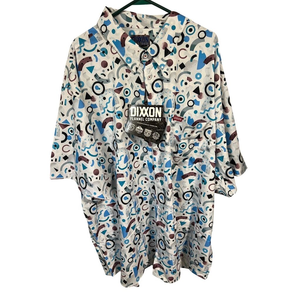 Dixxon Flannel Co The New Wave Button-Up Shirt  Colorful Abstract Design  Size 5